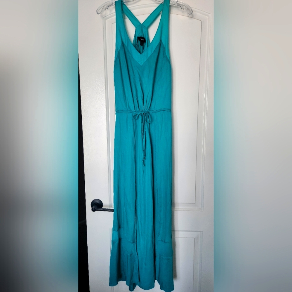 Turquoise Sleeveless Maxi Dress